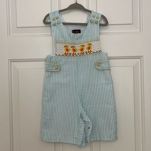 Lil Cactus Smocked Jon Jon with Ducks - Size 18-24 M